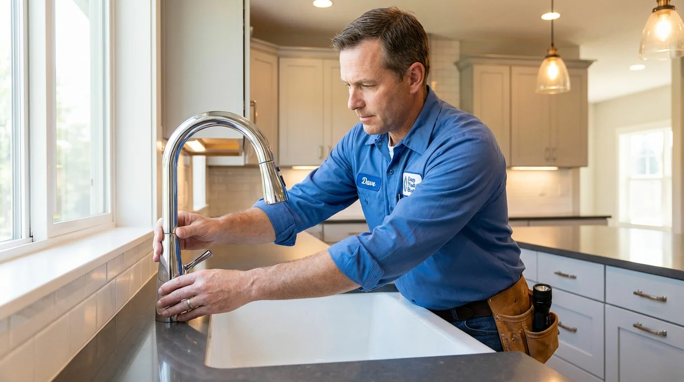Kitchen faucet installation by Johns Plumbing LLC in Ogdensburg