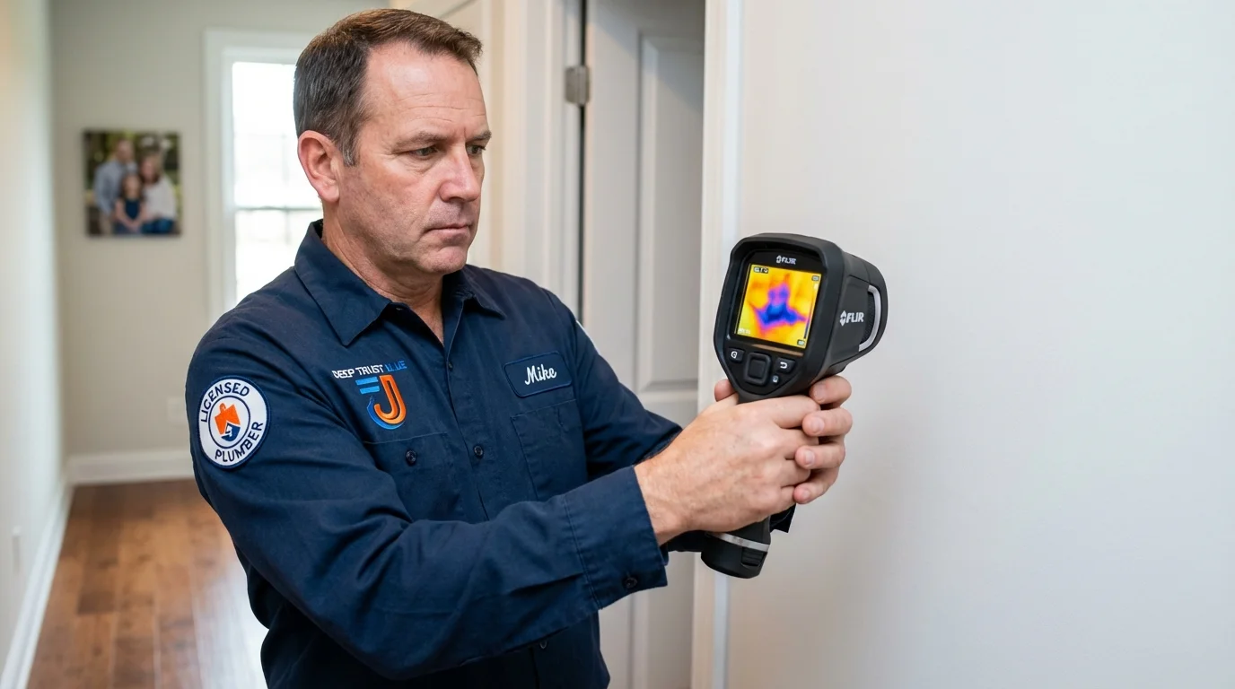 Thermal imaging leak detection by Johns Plumbing LLC in Ogdensburg